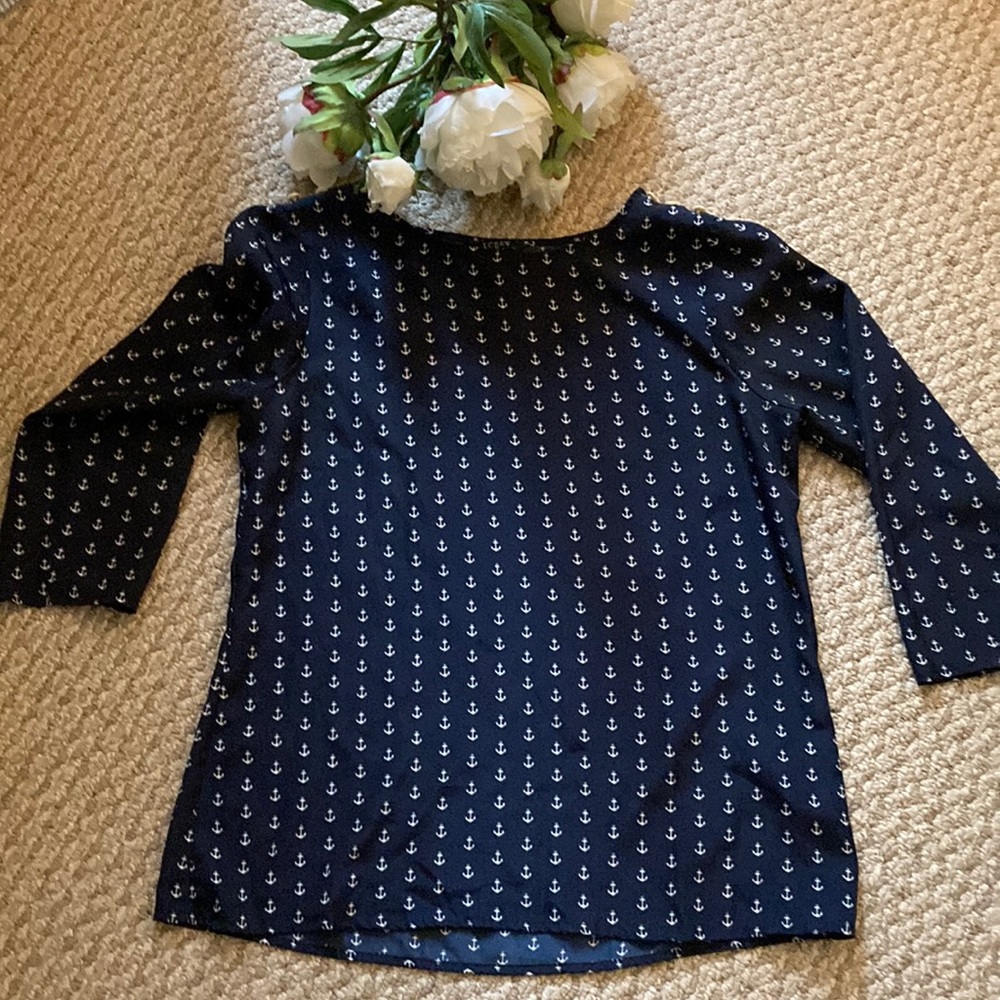 Anchors away with this nautical J. Crew blouse!